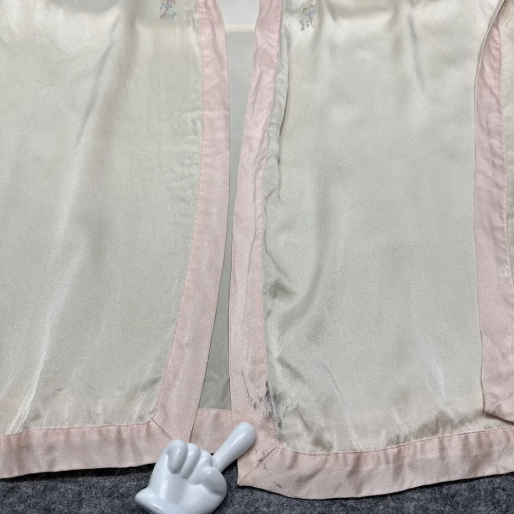 Vintage Victorias Secret silk robe slip dress set large embroidered coquette